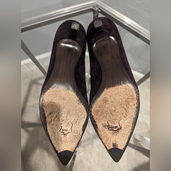 Stuart Weitzman Poco kitten heel pump purple suede size 9M - Picture 2 of 7